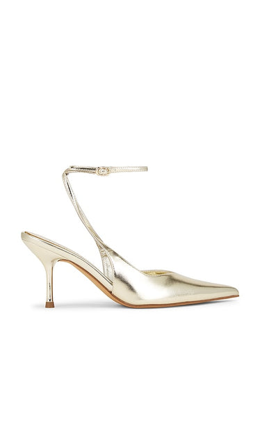Jeffrey Campbell Executive Heels in Metallic Gold | Light Gold Metallic Pump Heels for Women
