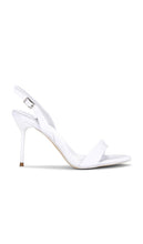 Jeffrey Campbell Go-getter Heels in White | White Satin Heeled Sandals for Women