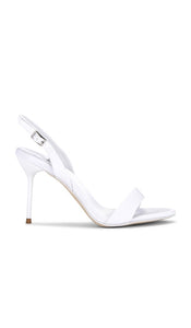 Jeffrey Campbell Go-getter Heels in White | White Satin Heeled Sandals for Women