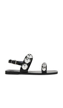 Jeffrey Campbell Gum Drop Sandals in Black | Black Silver Flat Sandals for Women