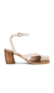 Jeffrey Campbell Hex-you Heels in Beige | Ice Suede Heeled Sandals for Women