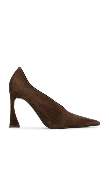 Jeffrey Campbell Hints-hi Pump in Chocolate | Espresso Suede Pump Heels for Women