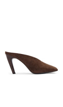 Jeffrey Campbell Hoof-it Mule in Brown | Coffee Suede Combo Closed Toe Mules for Women