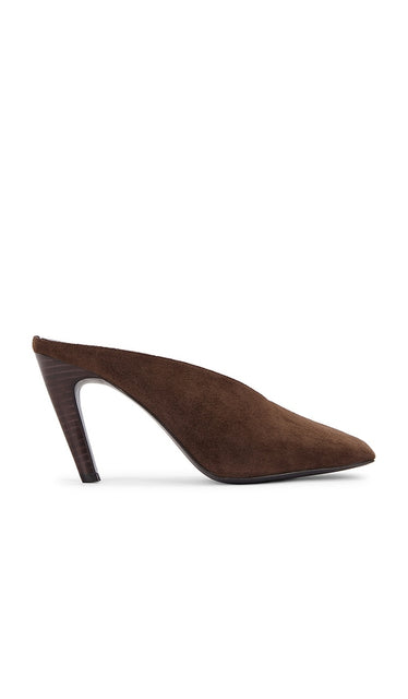 Jeffrey Campbell Hoof-it Mule in Brown | Coffee Suede Combo Closed Toe Mules for Women