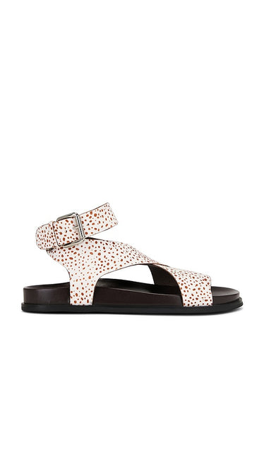 Jeffrey Campbell Hvar Sandals in Beige | Beige Cream Brown Dots Platform Sandals for Women