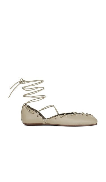 Jeffrey Campbell Martine Flats in Sage | Sage Strappy Flats for Women