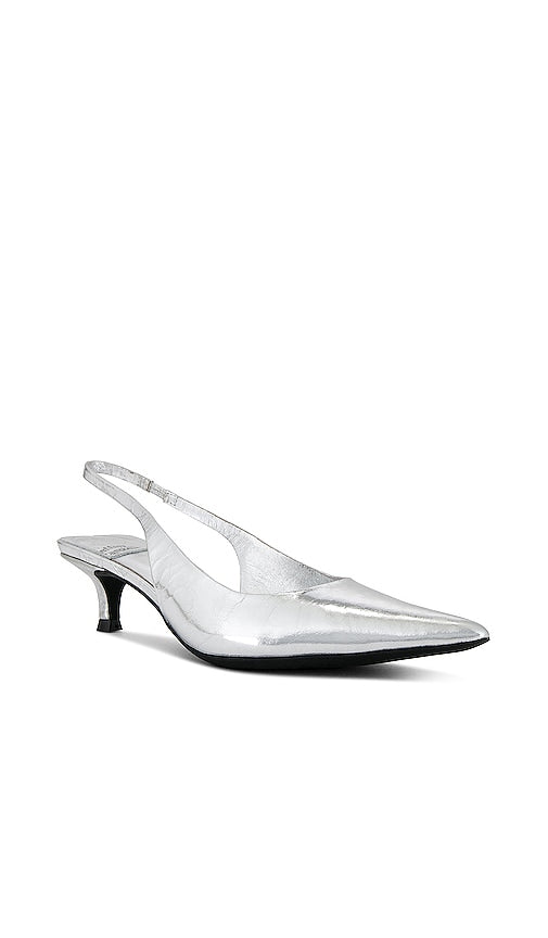 Jeffrey Campbell Persona Slingback Heel in Metallic Silver