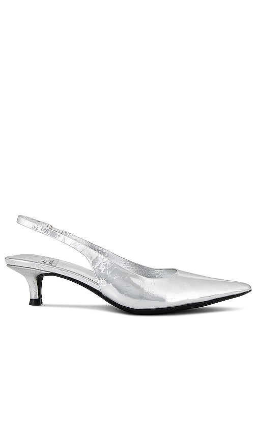 Jeffrey Campbell Persona Slingback Heel in Metallic Silver - Jeffrey Campbell Persona Talon Slingback en Argent Métallisé - Jeffrey Campbell Persona 金属银色露跟高跟鞋 - Jeffrey Campbell Persona Slingback-Absatz in Metallic-Silber - Jeffrey Campbell Persona 슬링백 힐 메탈릭 실버 소재 - Tacco Slingback Jeffrey Campbell Persona in argento metallizzato