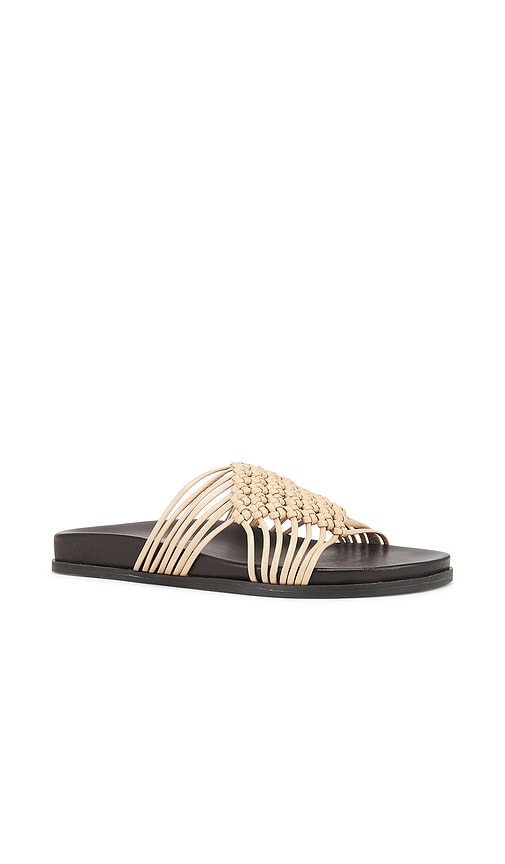 Jeffrey Campbell Plait Slides in Tan