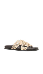 Jeffrey Campbell Plait Slides in Tan