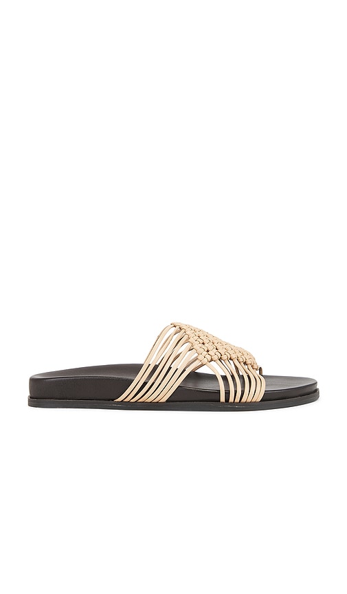Jeffrey Campbell Plait Slides in Tan | Buff Slides for Women