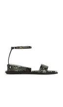 Jeffrey Campbell Plinth Sandals in Green | Green Snake Flat Sandals for Women