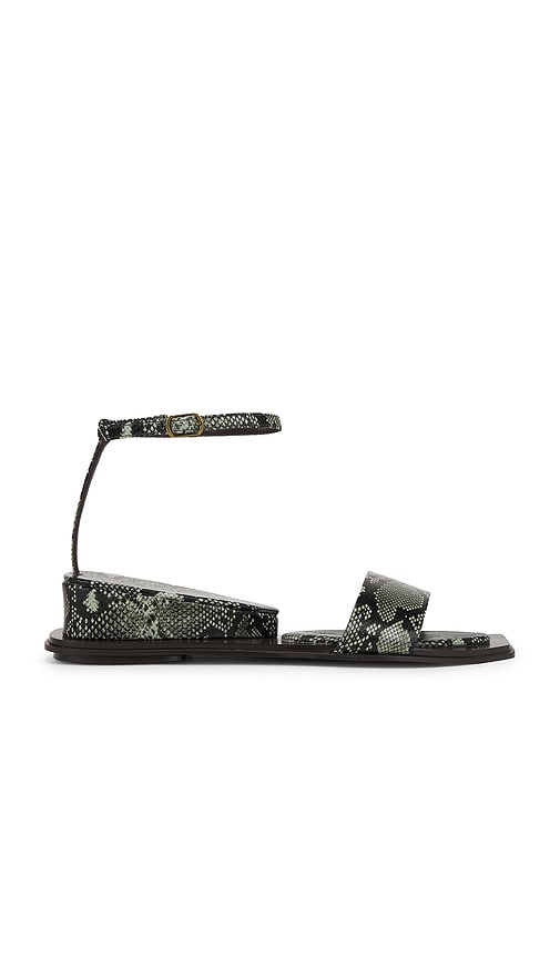 Jeffrey Campbell Plinth Sandals in Green | Green Snake Flat Sandals for Women