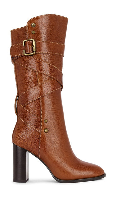 Jeffrey Campbell Porcini Boot in Brown | Tan Bronze Heeled Boots for Women