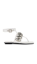 Jeffrey Campbell Resort Sandals in White | White Silver Flat Sandals for Women