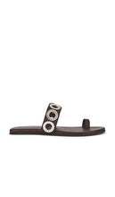 Jeffrey Campbell Riveted Sandals in Brown | Brown Silver Flat Sandals for Women
