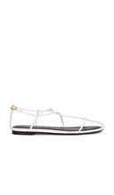 Jeffrey Campbell Trawl Flat in White | White Strappy Flats for Women