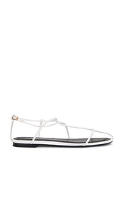 Jeffrey Campbell Trawl Flat in White | White Strappy Flats for Women
