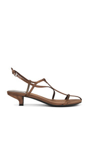 Jeffrey Campbell Trawl-MD Sandal in Chocolate | Espresso Satin Open Toe Heels for Women