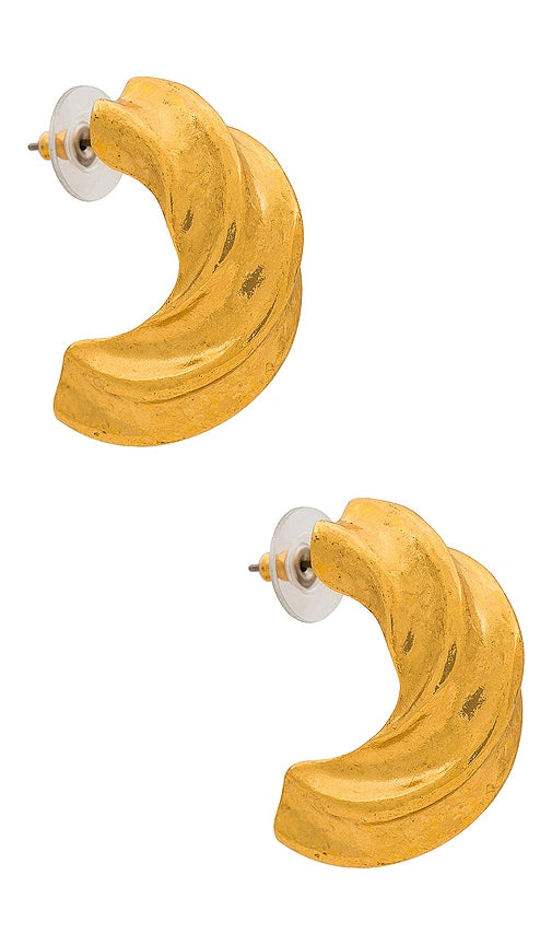 Jennifer Behr Aaryn Hoop Earring in Metallic Gold