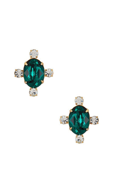 Jennifer Behr Alice Stud Earrings in Green