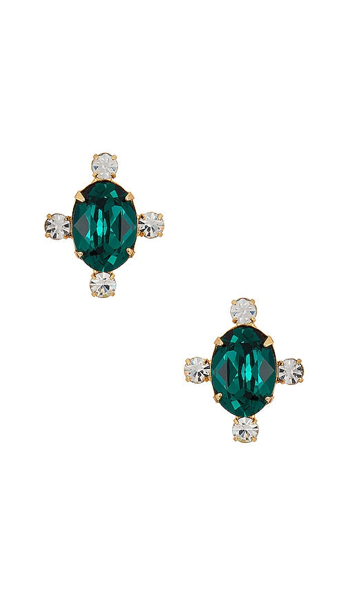 Jennifer Behr Alice Stud Earrings in Green