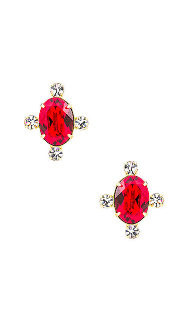 Jennifer Behr Alice Stud Earrings in Red