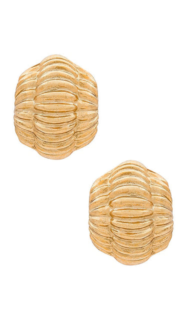 Jennifer Behr Damaris Stud Earrings in Metallic Gold