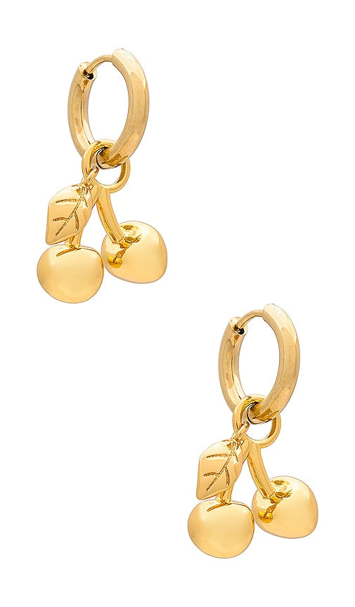 Jenny Bird Cherry Huggies in Metallic Gold