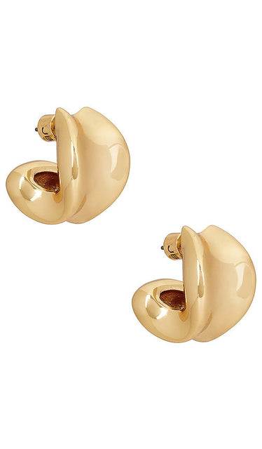 Jenny Bird Chunky Doune Hoop Earrings in Metallic Gold