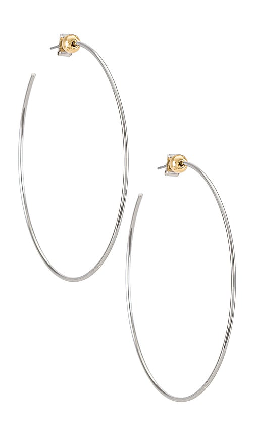 Jenny Bird Icon Hoops in Metallic Silver