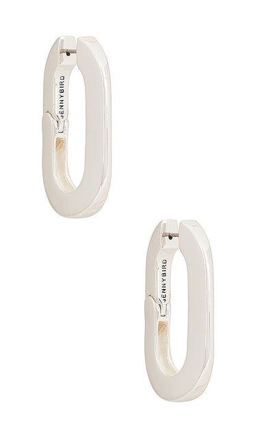 Jenny Bird Mega U-Link Earrings in Metallic Silver