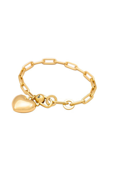 Jenny Bird Puffy Heart Bracelet in Metallic Gold