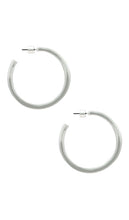 Jenny Bird Slim Doune Hoops in Metallic Silver