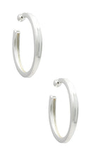 Jenny Bird Slim Doune Hoops in Metallic Silver