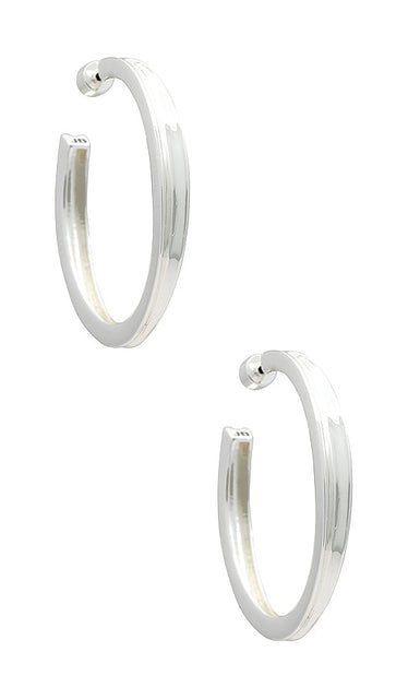 Jenny Bird Slim Doune Hoops in Metallic Silver