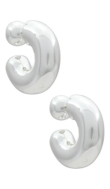 Jenny Bird Tome Large Hoops in Metallic Silver