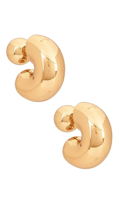 Jenny Bird Tome Medium Hoop Earrings in Metallic Gold