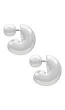 Jenny Bird Tome Medium Hoops in Metallic Silver