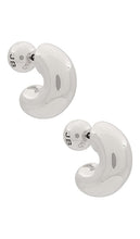 Jenny Bird Tome Small Hoops in Metallic Silver