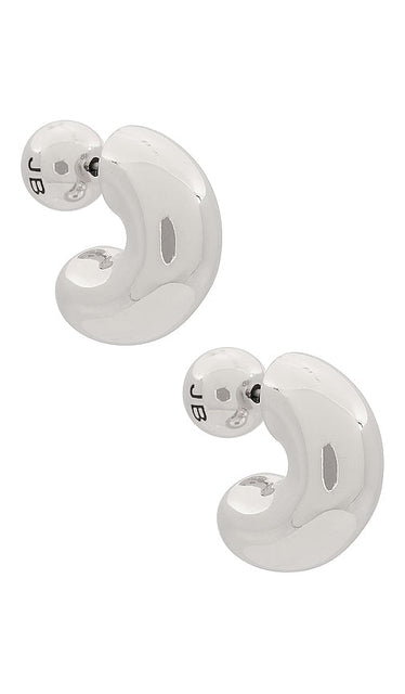 Jenny Bird Tome Small Hoops in Metallic Silver