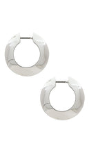 Jenny Bird Wide Hinged Hoop in Metallic Silver