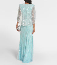 Jenny Packham Coralia caped embellished gown