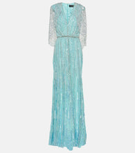 Jenny Packham Coralia caped embellished gown