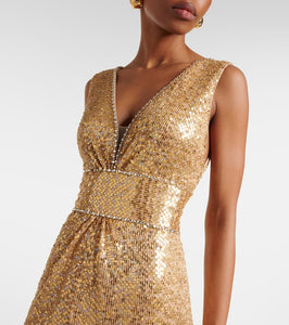 Jenny Packham Cygnet sequined ruched gown