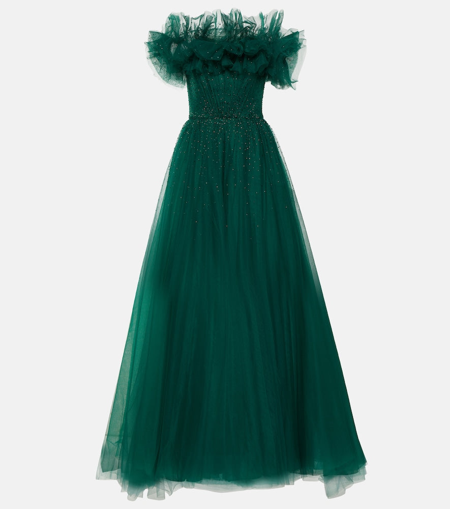 Jenny Packham Embellished tulle gown. 珍妮·帕克汉姆缀饰薄纱礼服
