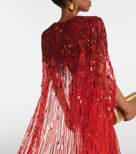 Jenny Packham Gold Rush sequined caped gown