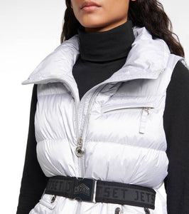 Jet Set Clara Glam belted puffer vest