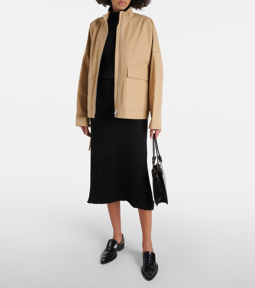 Jil Sander A-line cotton boucl√É¬© midi skirt