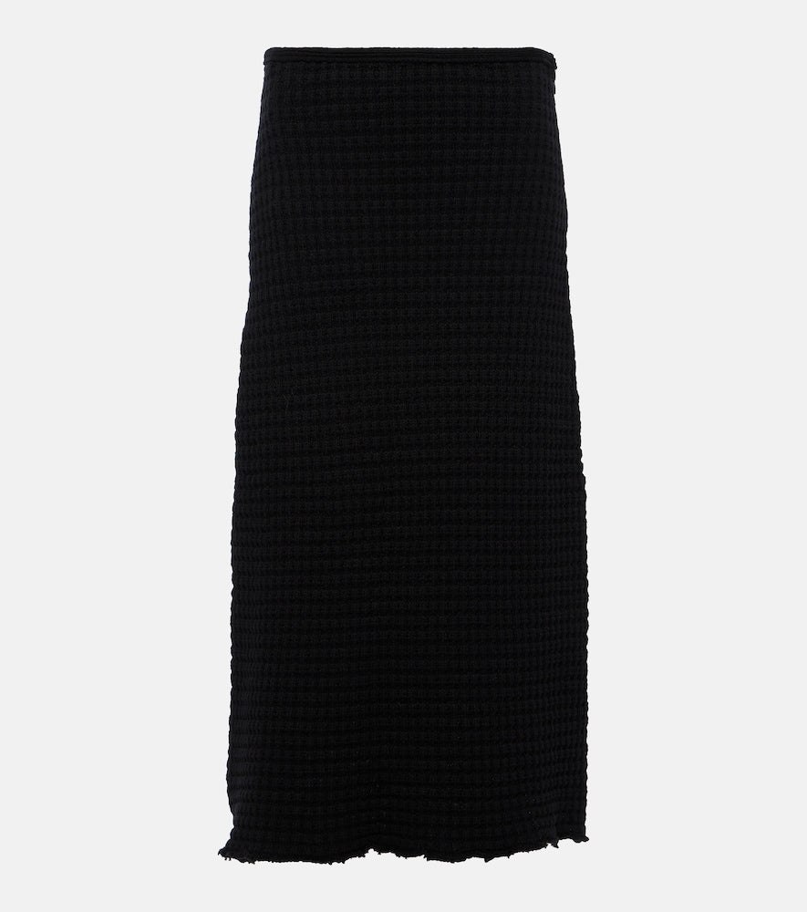 Jil Sander A-line cotton boucl√É¬© midi skirt - Jil Sander A字棉质圈绒中长裙